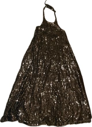Vestido Zara lentejuelas marrón Talla S