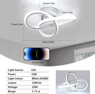 Lámpara Techo LED Moderna 22W 6000K