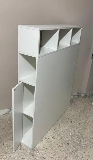 Cabecero 95cm blanco con estantes