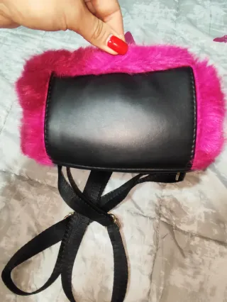 Mochila peluche fucsia