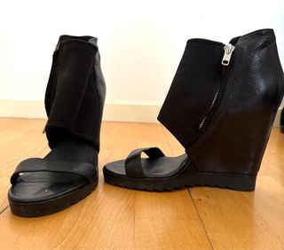 Sandalias Ash Tacón Cuña Negro