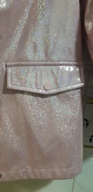 Chubasquero niña rosa brillante