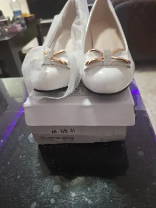 Zapatos planos blancos mujer talla 41