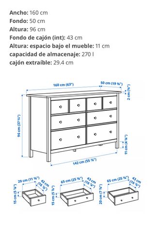 Cómoda Hemnes Ikea Blanca.