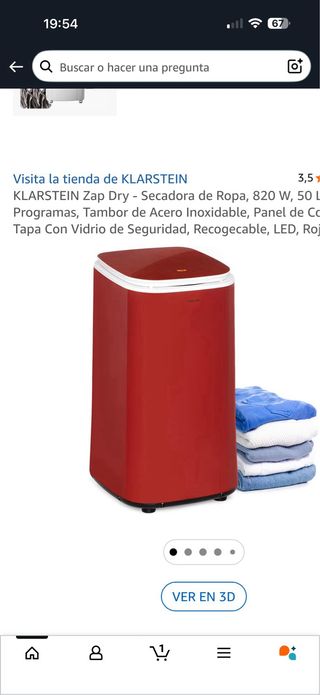 Secadora Klarstein 50L 820W 3 Programas