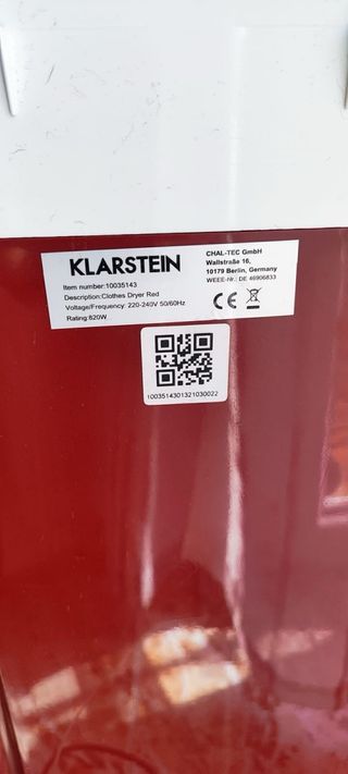 Secadora Klarstein 50L 820W 3 Programas