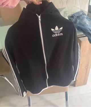 Chaqueta Adidas Negra con Logo Blanco