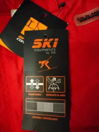 Pantalón de nieve rojo con tirantes