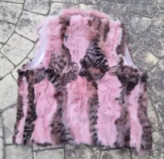 Chaleco de piel rosa Chesco