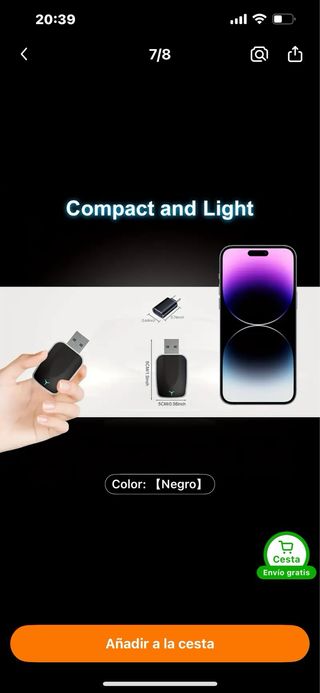 Adaptador Car Play USB-C Negro