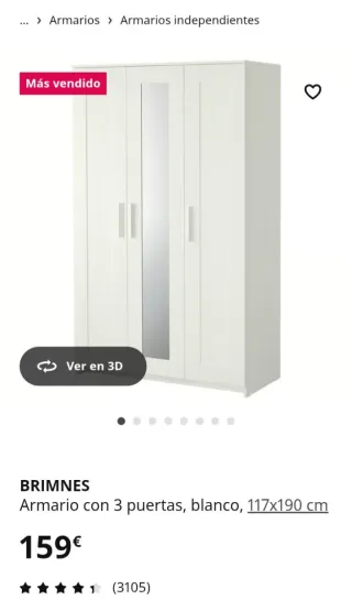 Armario BRIMNES 3 puertas blanco