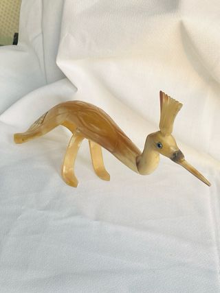 Figura decorativa de ave tallada a mano vintage