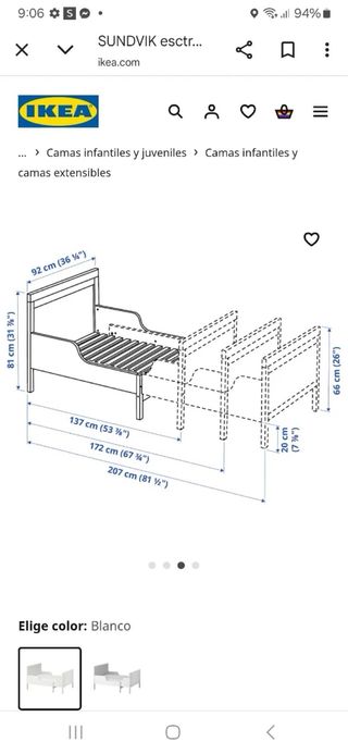 Cama extensible infantil IKEA