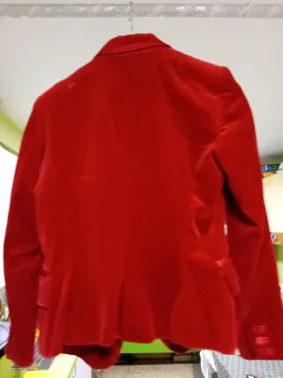 Chaqueta Terciopelo Granate Zara Women