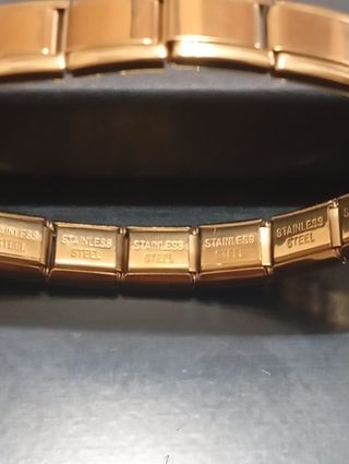 Pulsera elástica acero inoxidable dorada