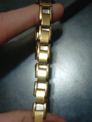 Pulsera elástica acero inoxidable dorada