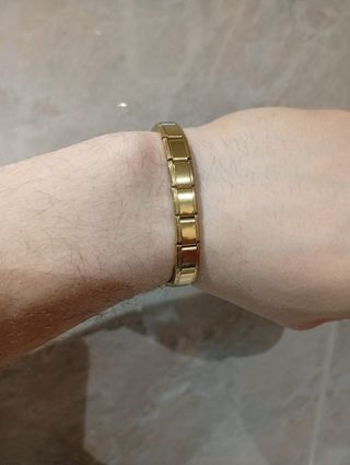 Pulsera elástica acero inoxidable dorada