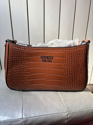 Bolso Guess Cocodrilo Marrón/Naranja