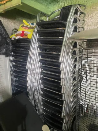 Sillas terraza exterior bar metal mimbre