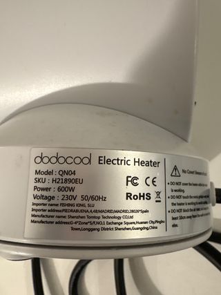 Calefactor PTC Cerámica Oscilante Bajo Consumo