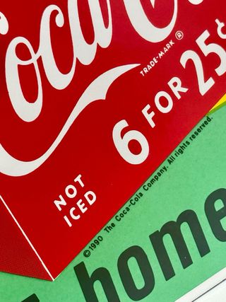 Insegna Coca-Cola Smaltata Vintage 28x22 cm