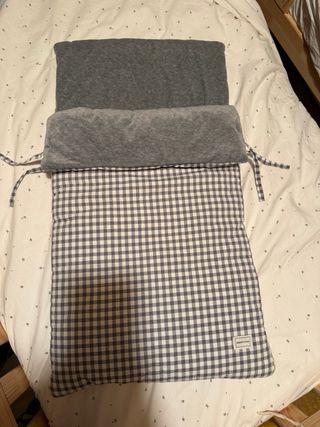 Saco bebé Minicoton invierno cuadros vichy gris