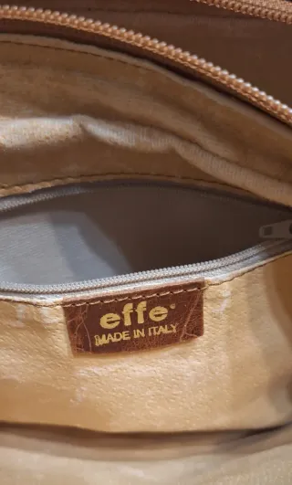 Borsa tracolla Effe vera pelle struzzo marrone