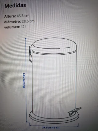 Cubo basura Ikea acero inoxidable 12 L