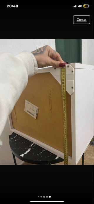 Mueble colgante madera morado y beige