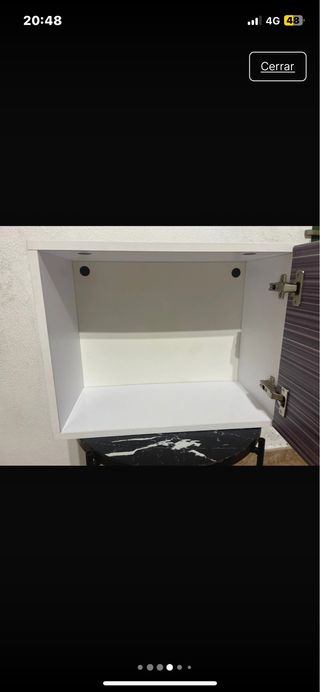 Mueble colgante madera morado y beige