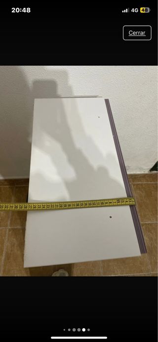 Mueble colgante madera morado y beige