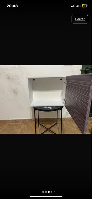 Mueble colgante madera morado y beige