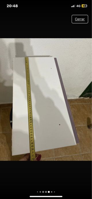 Mueble colgante madera morado y beige