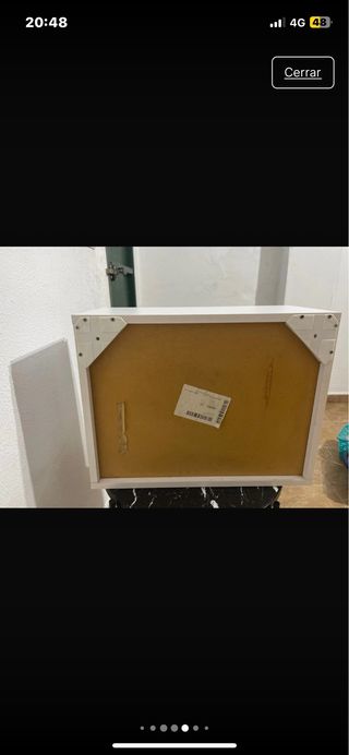 Mueble colgante madera morado y beige