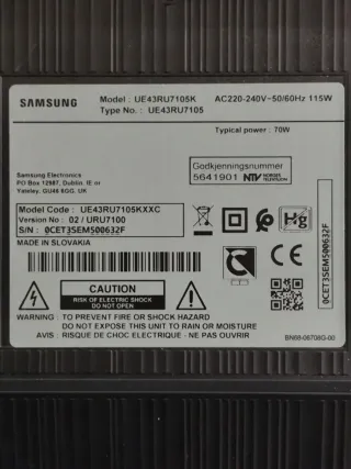 Placa TV Samsung UE43RU7105