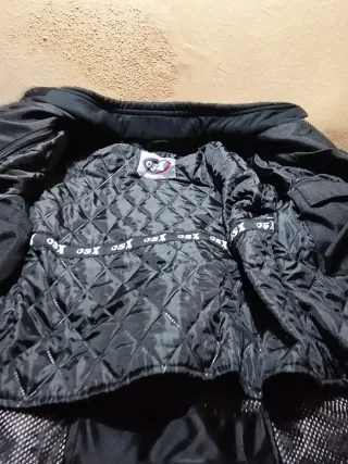 Chaqueta Moto Chica Negra y Rosa