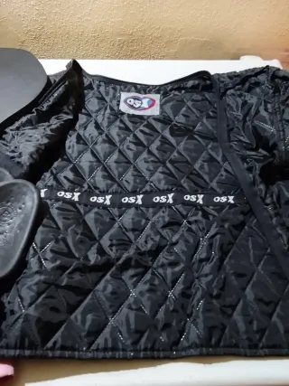 Chaqueta Moto Chica Negra y Rosa