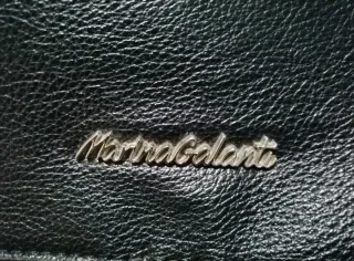 Borsa Marina Galanti nera effetto coccodrillo