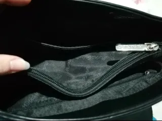 Borsa Marina Galanti nera effetto coccodrillo