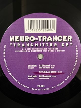Neuro-Trancer "Transmitter EP" vinile acid techno