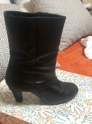 Botines Clark Tacón 7cm Talla 38 Negros