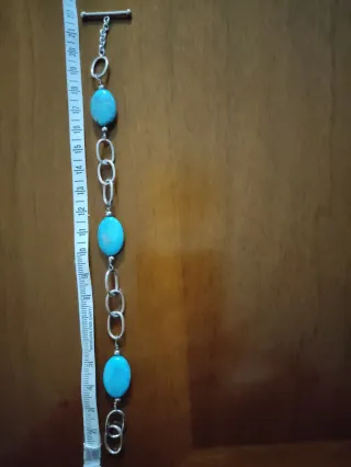 Braccialetto acciaio con Turchesi