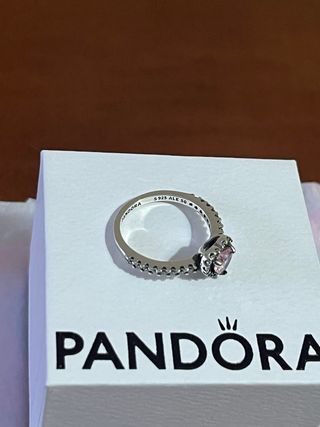 Anillo Pandora Corazón Rosa Plata