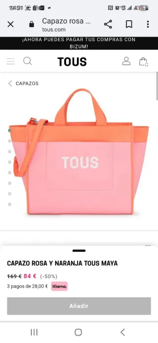 Capazo rosa y naranja Tous Maya