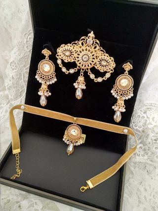 Aderezo Fallera Oro Perlas