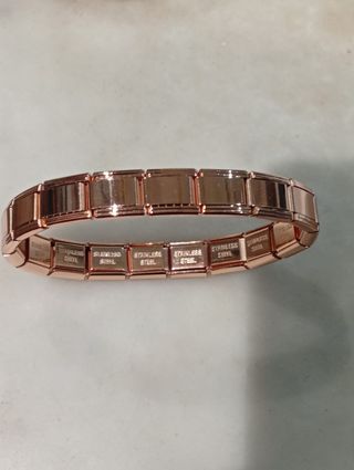 Pulsera elástica acero inoxidable color oro rosa