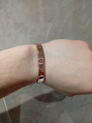 Pulsera elástica acero inoxidable color oro rosa