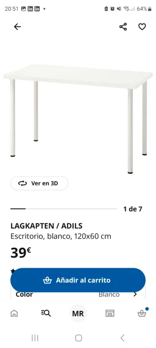 Escritorio Ikea Blanco y Metal