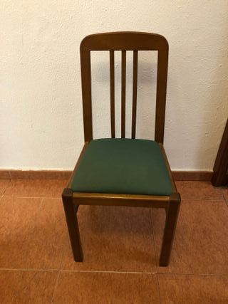 6 Sillas Comedor Madera Tapizado Verde