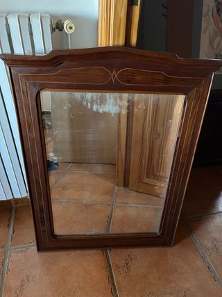Espejo antiguo madera y cristal